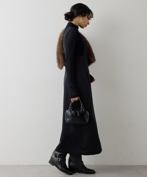 Whim Gazette（ウィムガゼット）の「ダブルサテンワンピース（ワンピース・レディース・オフホワイト/ブラック・FREE）」の9枚目の写真