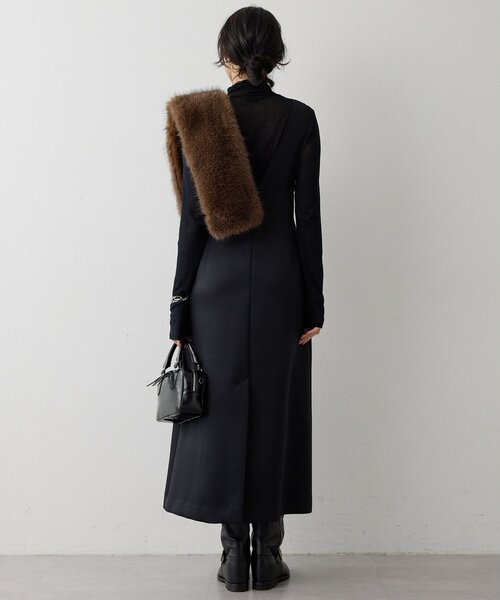 Whim Gazette（ウィムガゼット）の「ダブルサテンワンピース（ワンピース・レディース・オフホワイト/ブラック・FREE）」の10枚目の写真