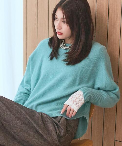 GALLEST（ギャレスト）の「【洗える】ヘアリーフォルムニット（ニット/セーター・レディース・ベージュ/ライトグレー系8/オフホワイト/グリーン系/ブラック/ピンク・34/38）」の5枚目の写真