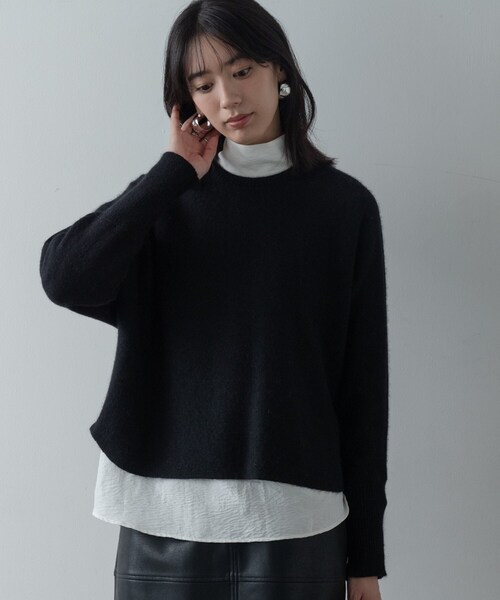 GALLEST（ギャレスト）の「【洗える】ヘアリーフォルムニット（ニット/セーター・レディース・ベージュ/ライトグレー系8/オフホワイト/グリーン系/ブラック/ピンク・34/38）」の2枚目の写真