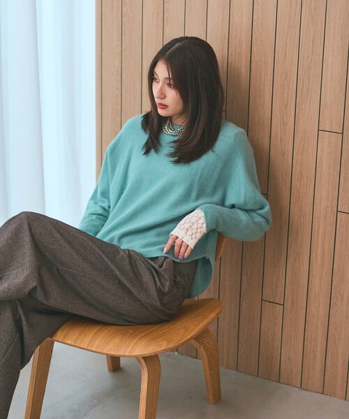 GALLEST（ギャレスト）の「【洗える】ヘアリーフォルムニット（ニット/セーター・レディース・ベージュ/ライトグレー系8/オフホワイト/グリーン系/ブラック/ピンク・34/38）」の8枚目の写真