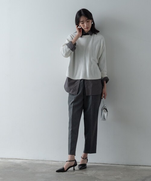 GALLEST（ギャレスト）の「【洗える】ヘアリーフォルムニット（ニット/セーター・レディース・ベージュ/ライトグレー系8/オフホワイト/グリーン系/ブラック/ピンク・34/38）」の14枚目の写真