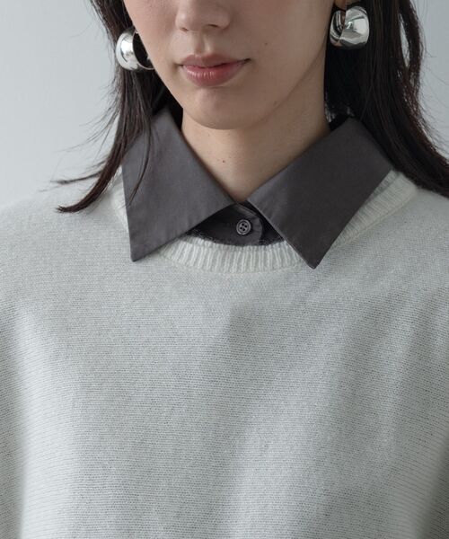 GALLEST（ギャレスト）の「【洗える】ヘアリーフォルムニット（ニット/セーター・レディース・ベージュ/ライトグレー系8/オフホワイト/グリーン系/ブラック/ピンク・34/38）」の10枚目の写真