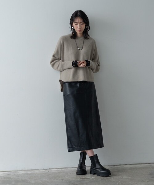 GALLEST（ギャレスト）の「【洗える】ヘアリーフォルムニット（ニット/セーター・レディース・ベージュ/ライトグレー系8/オフホワイト/グリーン系/ブラック/ピンク・34/38）」の11枚目の写真