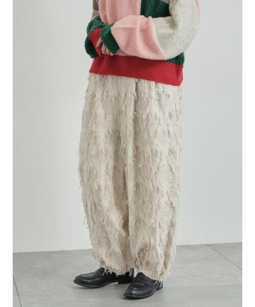 TSUHARU by Samansa Mos2（ツハルバイサマンサモスモス）の「フラワー柄カットジャカードパンツ（その他パンツ・レディース・ベージュ/ブラック・F）」の19枚目の写真