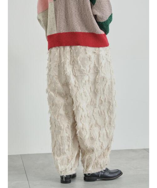 TSUHARU by Samansa Mos2（ツハルバイサマンサモスモス）の「フラワー柄カットジャカードパンツ（その他パンツ・レディース・ベージュ/ブラック・F）」の11枚目の写真