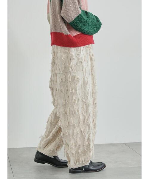 TSUHARU by Samansa Mos2（ツハルバイサマンサモスモス）の「フラワー柄カットジャカードパンツ（その他パンツ・レディース・ベージュ/ブラック・F）」の12枚目の写真