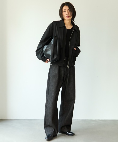 SINSS（シンス）の「Stripe short blouson / ストライプショートブルゾン（ブルゾン・メンズ・ブラック・SMALL/X-SMALL/LARGE/MEDIUM）」の7枚目の写真