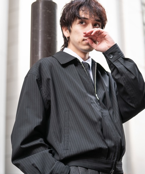 SINSS（シンス）の「Stripe short blouson / ストライプショートブルゾン（ブルゾン・メンズ・ブラック・SMALL/X-SMALL/LARGE/MEDIUM）」の8枚目の写真