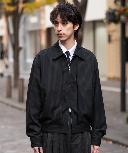 SINSS（シンス）の「Stripe short blouson / ストライプショートブルゾン（ブルゾン・メンズ・ブラック・SMALL/X-SMALL/LARGE/MEDIUM）」の17枚目の写真