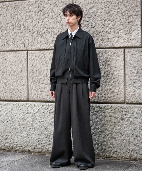 SINSS（シンス）の「Stripe short blouson / ストライプショートブルゾン（ブルゾン・メンズ・ブラック・SMALL/X-SMALL/LARGE/MEDIUM）」の12枚目の写真