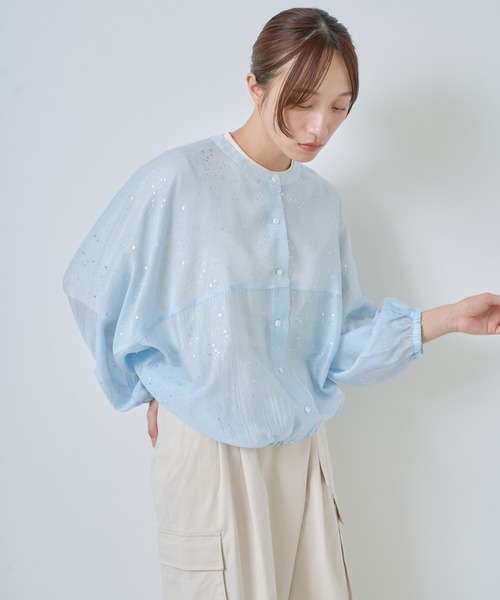 セール】「KELEN / ケレン」箔プリントバルーンシルエットブラウス 