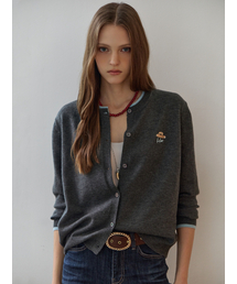 MAXZA（マージャコレクション）の「配色ラウンドネック刺繍ポイントカーディガン（カーディガン/ボレロ）」