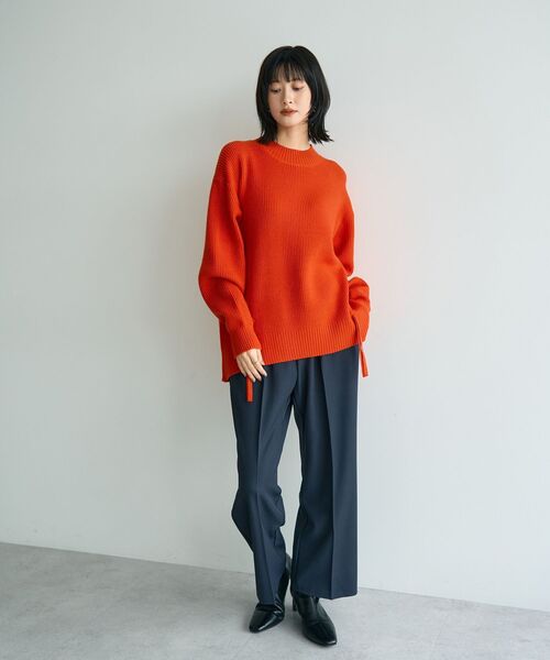 YECCA VECCA(イェッカヴェッカ)の「レースアップニット(ニット/セーター・レディース・杢グレー/レッド/ベージュ・FREE)」の11枚目の写真