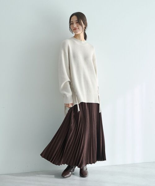 YECCA VECCA(イェッカヴェッカ)の「レースアップニット(ニット/セーター・レディース・杢グレー/レッド/ベージュ・FREE)」の17枚目の写真