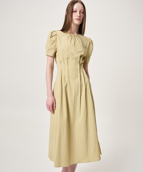 ETMON(エトモン)の「Waist Pintuck Dress, Olive Yellow(ワンピース・レディース・その他・X-SMALL)」の2枚目の写真