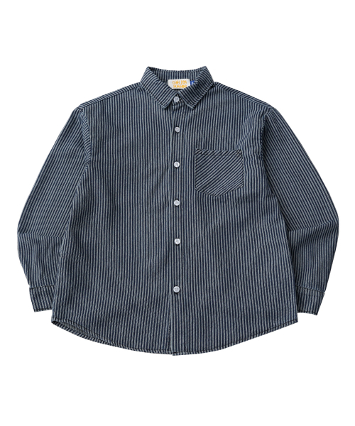GOLDEN SNSHINE(ゴールデン サンシャイン)の「Washed denim over shirts_Stripe(シャツ/ブラウス・メンズ・その他・MEDIUM/LARGE)」の2枚目の写真