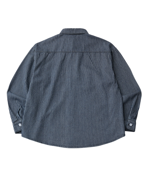 GOLDEN SNSHINE(ゴールデン サンシャイン)の「Washed denim over shirts_Stripe(シャツ/ブラウス・メンズ・その他・MEDIUM/LARGE)」の3枚目の写真