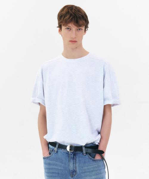 WINDER(ワインダー)の「BINDING COTTON T-SHIRTS - MELANGE GREY(Tシャツ/カットソー・メンズ・その他・LARGE/MEDIUM)」の1枚目の写真