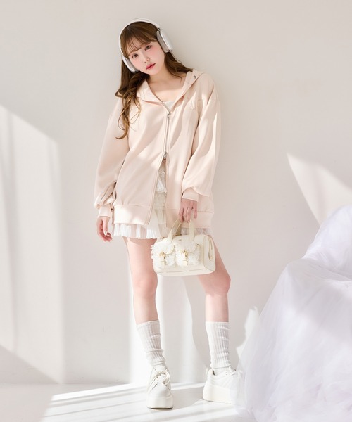 one after another NICE CLAUP（ワンアフターアナザーナイスクラップ）の「オーガンジーリボンカスタムスニーカー（スニーカー・レディース・チャコールグレー/ホワイト・S/M/L）」の19枚目の写真