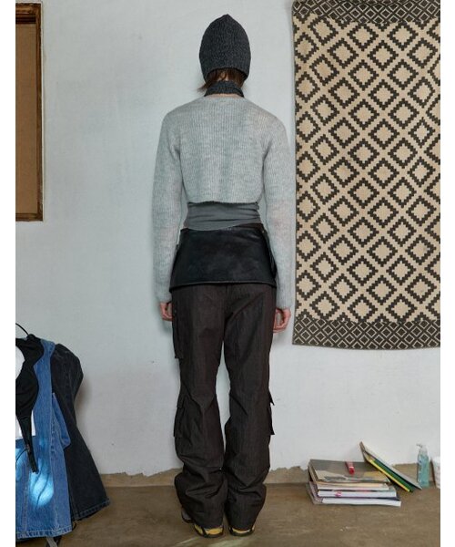 AOPT(アオプト)の「STRAP CROPPED CARDIGAN - LIGHT GRAY(カーディガン/ボレロ・レディース・その他・SMALL/MEDIUM)」の4枚目の写真