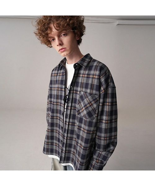 ZENDUST(ジェンダスト)の「Billy Check Shirt NAVY(シャツ/ブラウス・レディース・ネイビー・MEDIUM/LARGE/X-LARGE)」の1枚目の写真