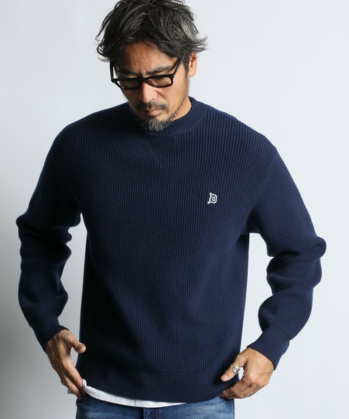 SEQUEL ブラック ニットセーター M モックネック ルーズシルエット バルキー編み バイカラー チャンキー