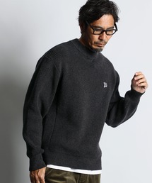 The DUFFER of ST.GEORGE | WASHABLE MOCK NECK KNIT：自宅で洗える ウォッシャブル ワンポイント モックネックニット(ニット/セーター)