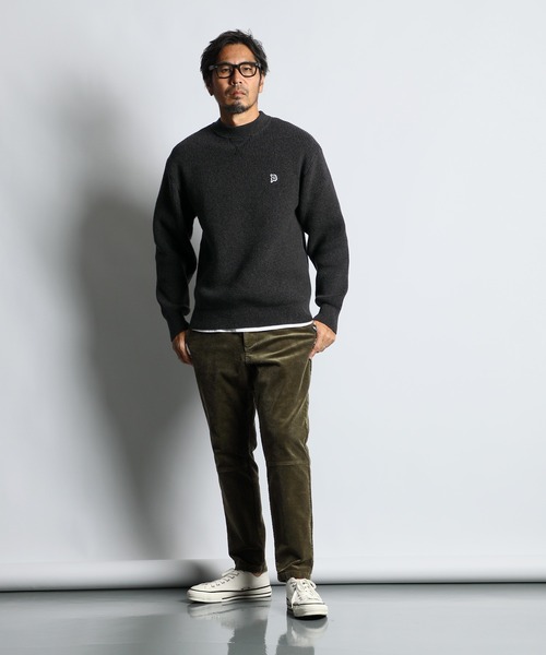 The DUFFER of ST.GEORGE(ザダファーオブセントジョージ)の「WASHABLE MOCK NECK KNIT:自宅で洗える ウォッシャブル ワンポイント モックネックニット(ニット/セーター・メンズ・ネイビー/スミクロ/グレー・LARGE/MEDIUM/SMALL/X-LARGE)」の19枚目の写真