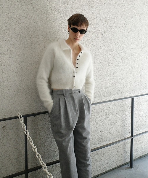 セール】ANGORA SHORT KNIT CARDIGAN（カーディガン/ボレロ）｜CLANE