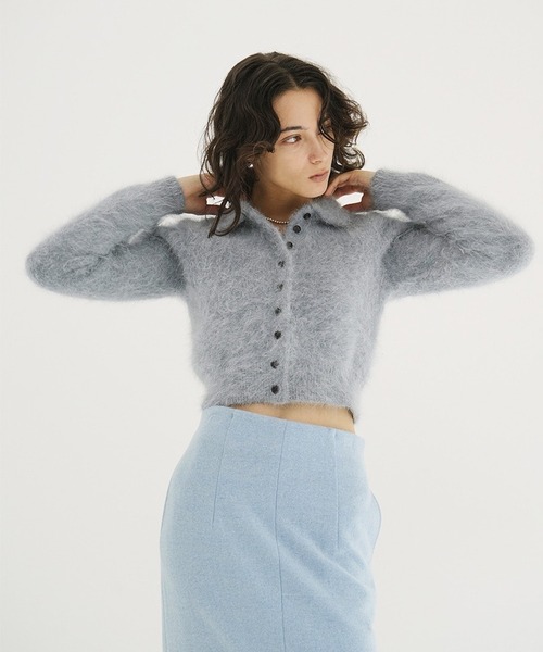 CLANE(クラネ)の「ANGORA SHORT KNIT CARDIGAN(カーディガン/ボレロ・レディース・オレンジ/ブルー/アイボリー・2/1)」の17枚目の写真