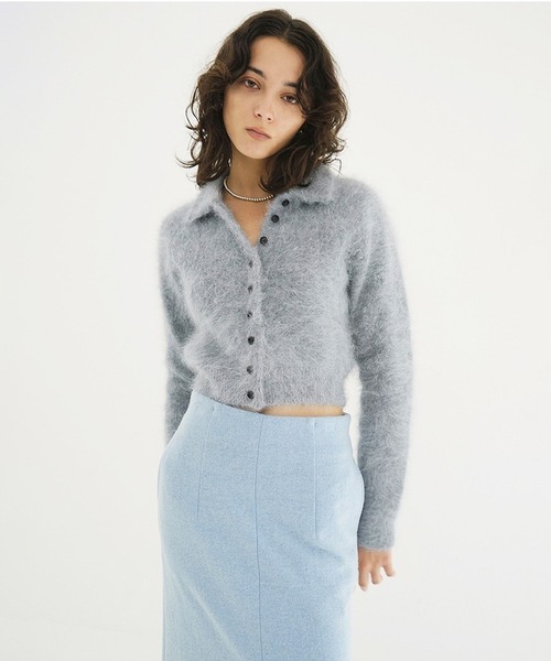 セール】ANGORA SHORT KNIT CARDIGAN（カーディガン/ボレロ）｜CLANE