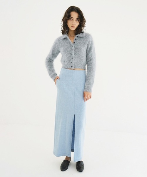 CLANE(クラネ)の「ANGORA SHORT KNIT CARDIGAN(カーディガン/ボレロ・レディース・オレンジ/ブルー/アイボリー・2/1)」の11枚目の写真