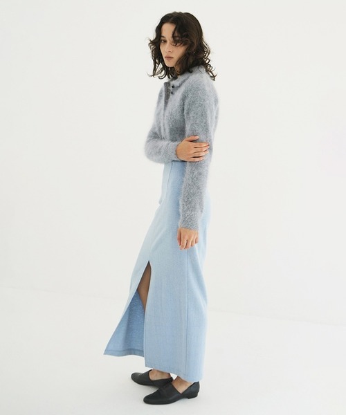 CLANE(クラネ)の「ANGORA SHORT KNIT CARDIGAN(カーディガン/ボレロ・レディース・オレンジ/ブルー/アイボリー・2/1)」の12枚目の写真