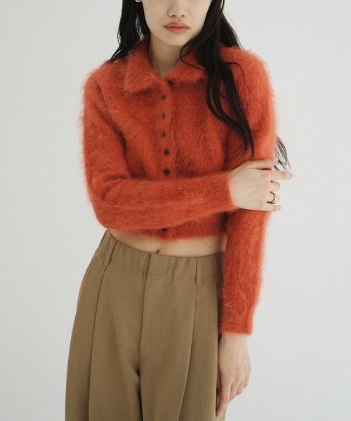 セール】ANGORA SHORT KNIT CARDIGAN（カーディガン/ボレロ）｜CLANE