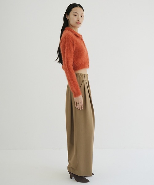 CLANE(クラネ)の「ANGORA SHORT KNIT CARDIGAN(カーディガン/ボレロ・レディース・オレンジ/ブルー/アイボリー・2/1)」の8枚目の写真