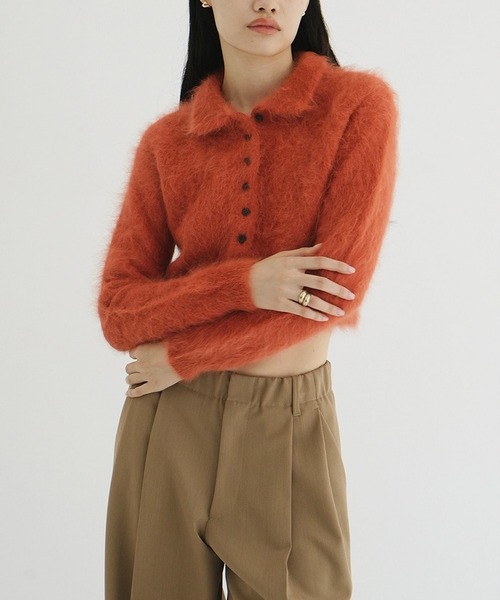 CLANE(クラネ)の「ANGORA SHORT KNIT CARDIGAN(カーディガン/ボレロ・レディース・オレンジ/ブルー/アイボリー・2/1)」の21枚目の写真
