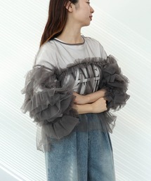 Cepica（セピカ）の「DECORATIVE TULLE TOPS（Tシャツ/カットソー）」