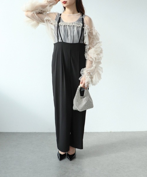 Cepica(セピカ)の「【ANDRESD】DECORATIVE TULLE TOPS(Tシャツ/カットソー・レディース・ベージュ/ドット/チャコールグレー・FREE)」の5枚目の写真