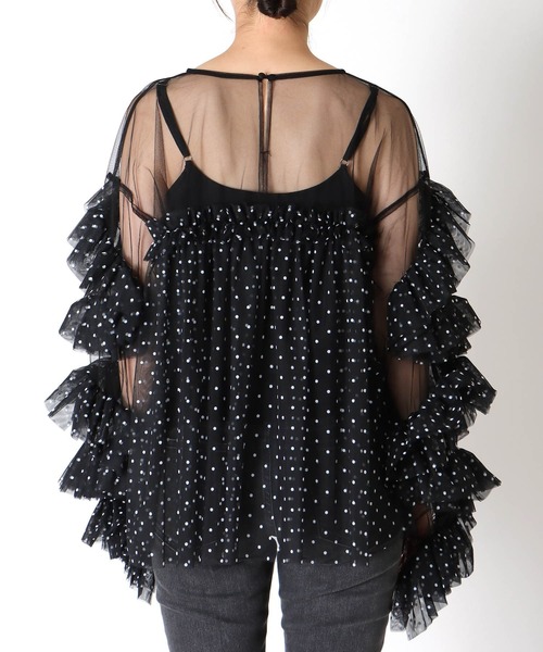 Cepica(セピカ)の「【ANDRESD】DECORATIVE TULLE TOPS(Tシャツ/カットソー・レディース・ベージュ/ドット/チャコールグレー・FREE)」の16枚目の写真