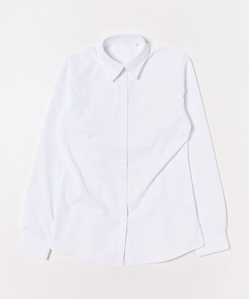 m.f.editorial(エムエフエディトリアル)の「【透け防止 形態安定 UVカット】m.f.エディトリアル レディース レギュラーカラー ビジネス ドレス 長袖 ブラウス(ビジネスシャツ・レディース・ホワイト・S/MEDIUM/LARGE/X-LARGE)」の2枚目の写真