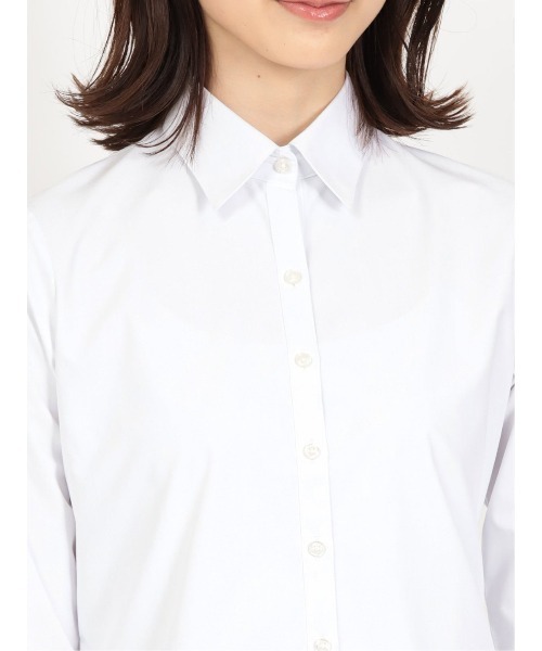 m.f.editorial(エムエフエディトリアル)の「【透け防止 形態安定 UVカット】m.f.エディトリアル レディース レギュラーカラー ビジネス ドレス 長袖 ブラウス(ビジネスシャツ・レディース・ホワイト・S/MEDIUM/LARGE/X-LARGE)」の9枚目の写真