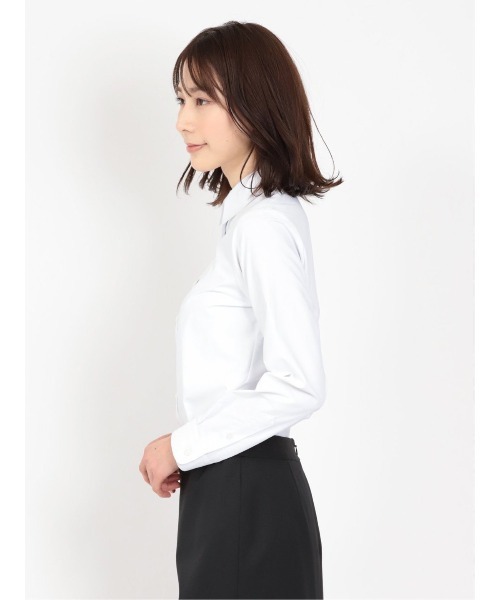 m.f.editorial(エムエフエディトリアル)の「【透け防止 形態安定 UVカット】m.f.エディトリアル レディース レギュラーカラー ビジネス ドレス 長袖 ブラウス(ビジネスシャツ・レディース・ホワイト・S/MEDIUM/LARGE/X-LARGE)」の11枚目の写真