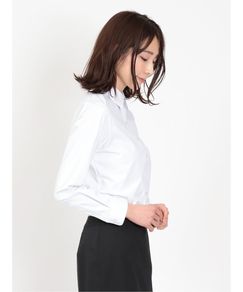 m.f.editorial(エムエフエディトリアル)の「【透け防止 形態安定 UVカット】m.f.エディトリアル レディース レギュラーカラー ビジネス ドレス 長袖 ブラウス(ビジネスシャツ・レディース・ホワイト・S/MEDIUM/LARGE/X-LARGE)」の13枚目の写真