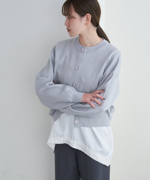 SHENERY（シーナリー）の「ソフトニットカーディガン（カーディガン/ボレロ・レディース・グレー/ピンク/ホワイト・FREE）」の3枚目の写真