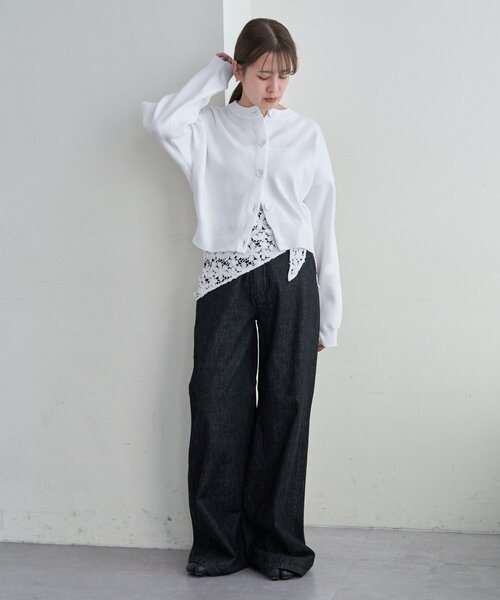 SHENERY（シーナリー）の「ソフトニットカーディガン（カーディガン/ボレロ・レディース・グレー/ピンク/ホワイト・FREE）」の4枚目の写真