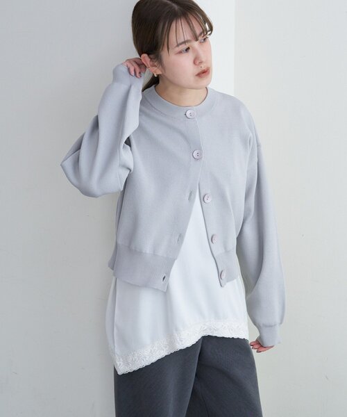 SHENERY（シーナリー）の「ソフトニットカーディガン（カーディガン/ボレロ・レディース・グレー/ピンク/ホワイト・FREE）」の15枚目の写真