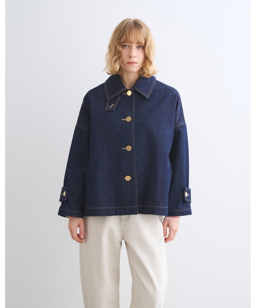 Traditional Weatherwear(トラディショナルウェザーウェア)の「MALTON B/T SHORT DENIM(ステンカラーコート・レディース・ワンウォッシュ・34/32/30)」の2枚目の写真