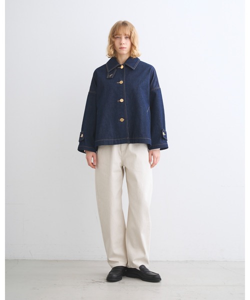 Traditional Weatherwear(トラディショナルウェザーウェア)の「MALTON B/T SHORT DENIM(ステンカラーコート・レディース・ワンウォッシュ・34/32/30)」の3枚目の写真