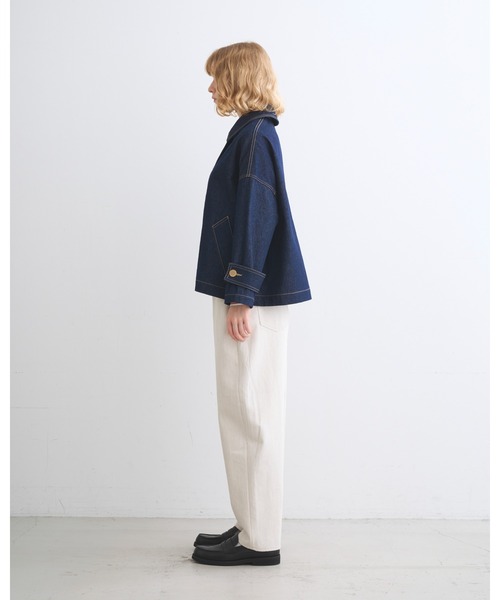 Traditional Weatherwear(トラディショナルウェザーウェア)の「MALTON B/T SHORT DENIM(ステンカラーコート・レディース・ワンウォッシュ・34/32/30)」の4枚目の写真